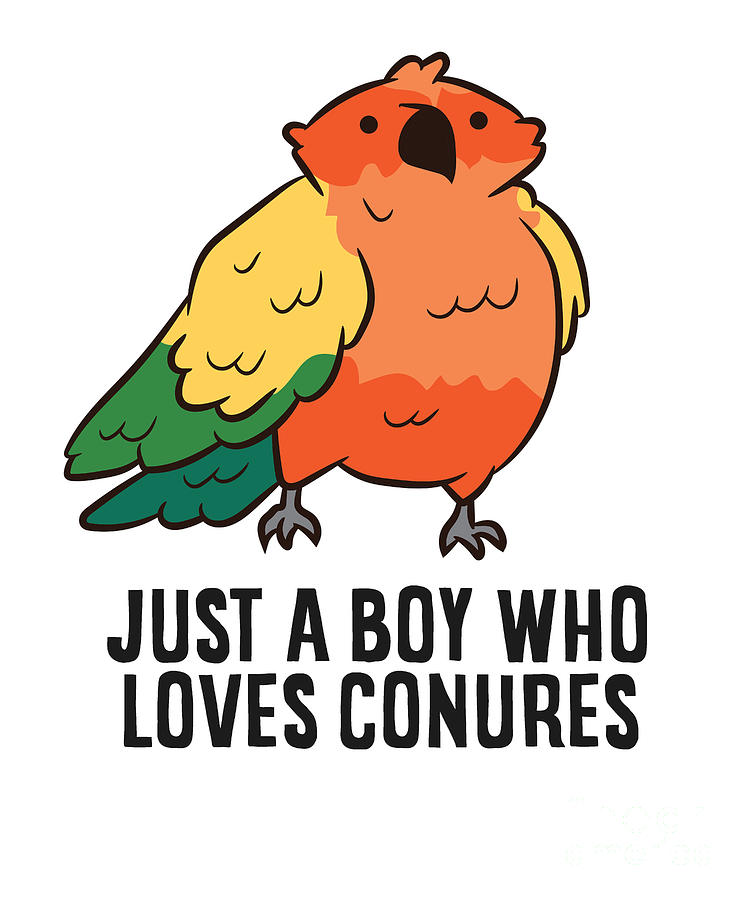 Parrot Tapestry - Textile - Just a Boy Who Loves Conures Cute Sun Conure Parrot by EQ Designs
