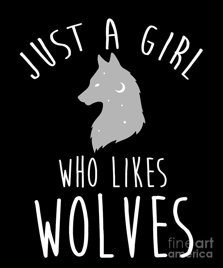 Just A Girl Who Likes Wolves Cute Wolf Drawing by Noirty Designs - Pixels