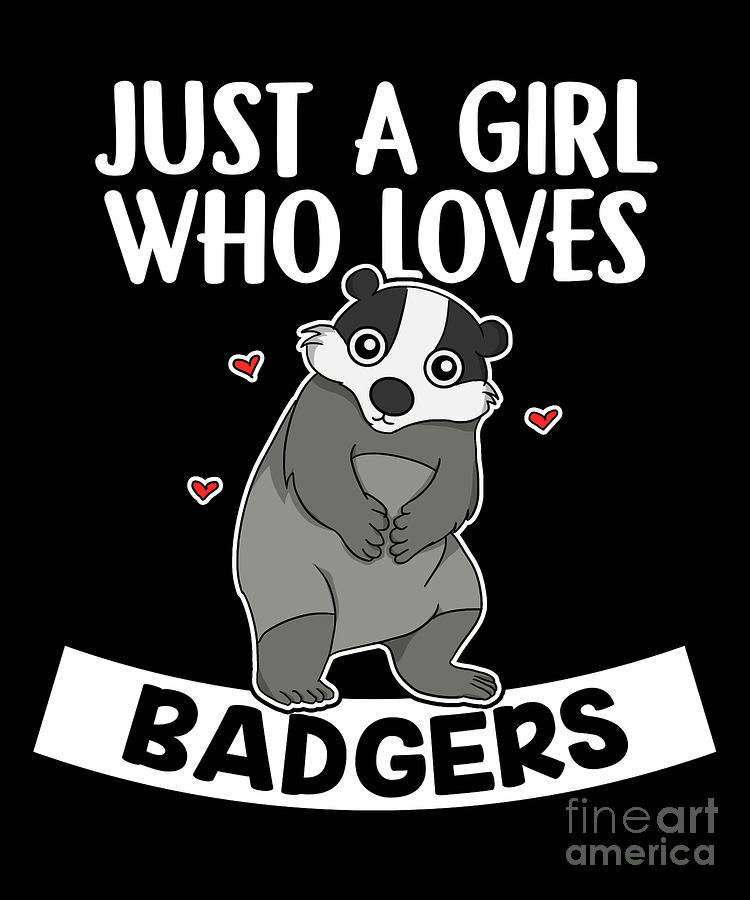 Just A Girl Who Loves Badgers Cute Badger Costume Digital Art by J M