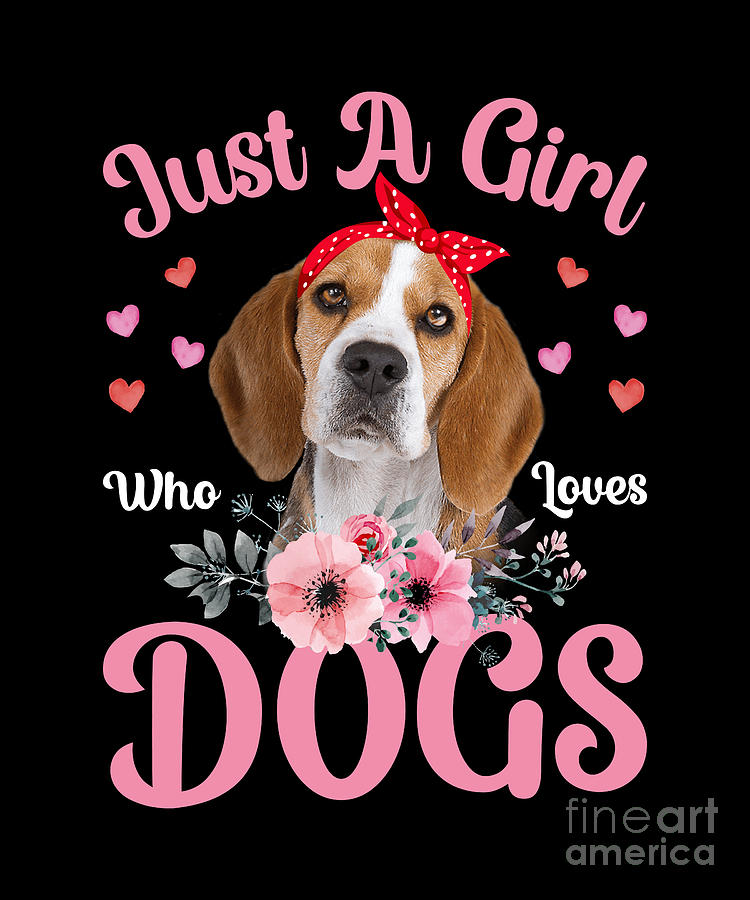 Just A Girl Who Loves Dogs Cute Dog for Girls Digital Art by Amusing DesignCo