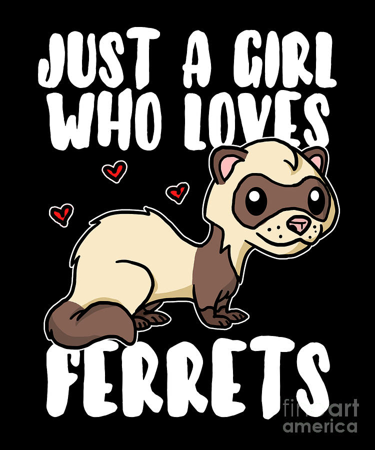 Just A Girl Who Loves Ferrets Cute Ferret Costume Digital Art by J M