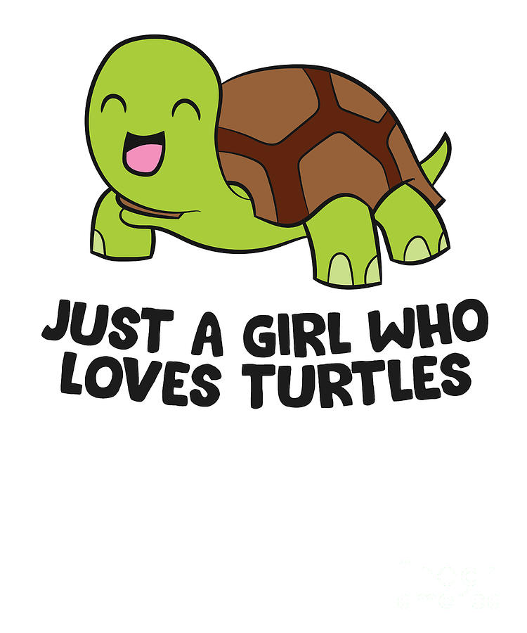 Just A Girl Who Loves Turtles Cartoon Sea Turtle Girl Tapestry ...