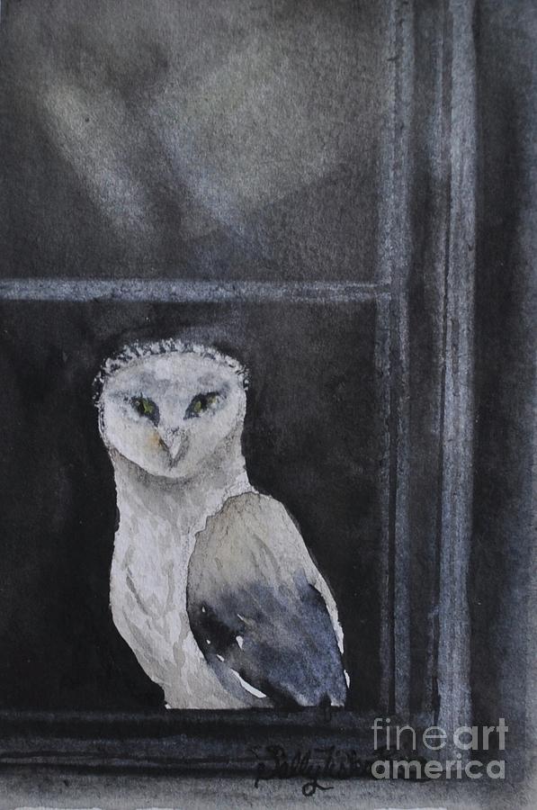 Owl Painting - Just A Hoot by Sally Tiska Rice