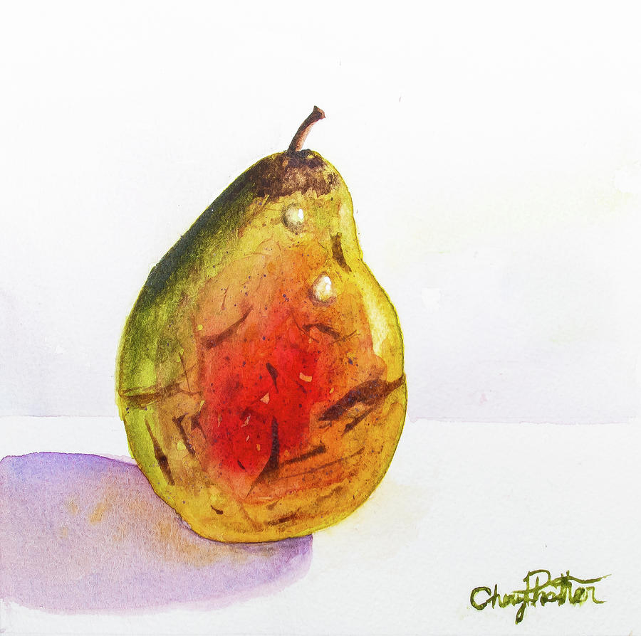 Just A Pear Painting by Cheryl Prather
