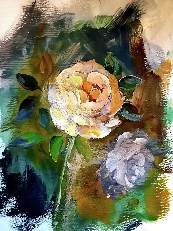 Just A Quick Easter Rose Painting by Lisa Kaiser
