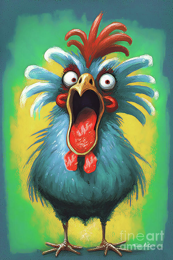 Rooster Painting - Just A Wild And Crazy Guy by Tina LeCour