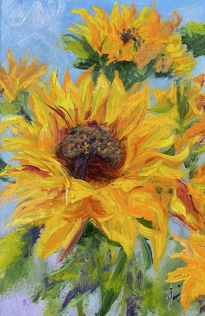Sunflower Painting - Just Another Sunflower or Two by Jennifer DeWeber