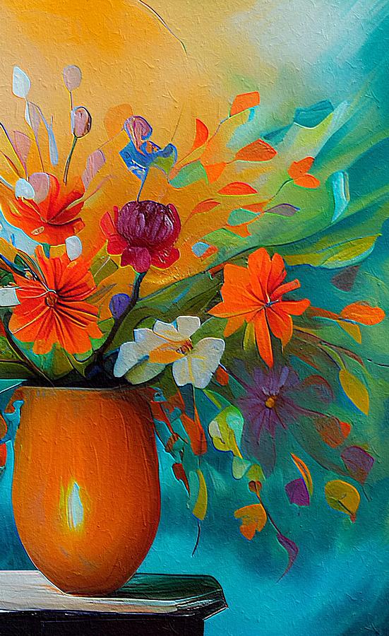 Just Because - floral art and home decor Painting by Bonnie Bruno