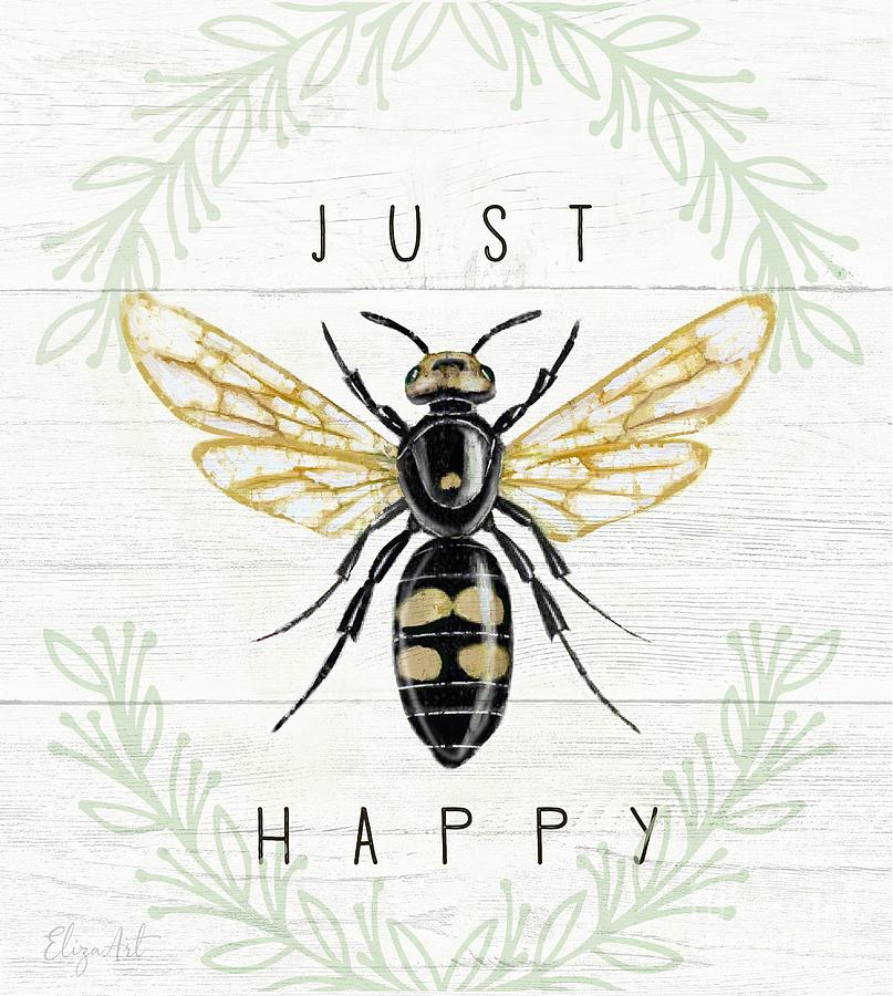 Just Bee Happy Painting by Elizabeth Robinette Tyndall