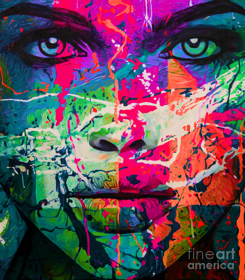 Just Face 102 Ultra HD Splash Pop Art Painting by Felix Von Altersheim