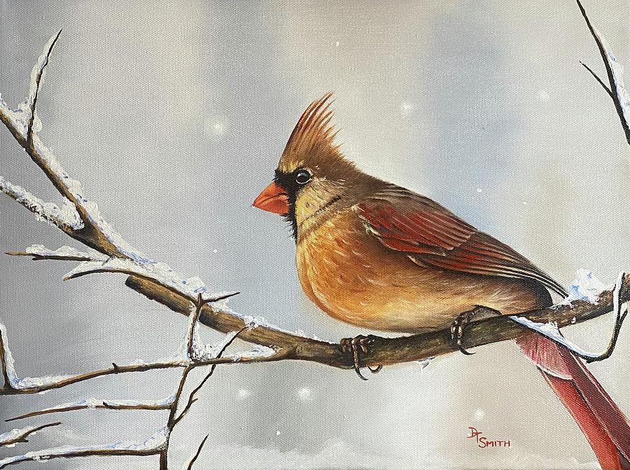 Cardinal Painting - Just Hanging Out by Daniel Smith
