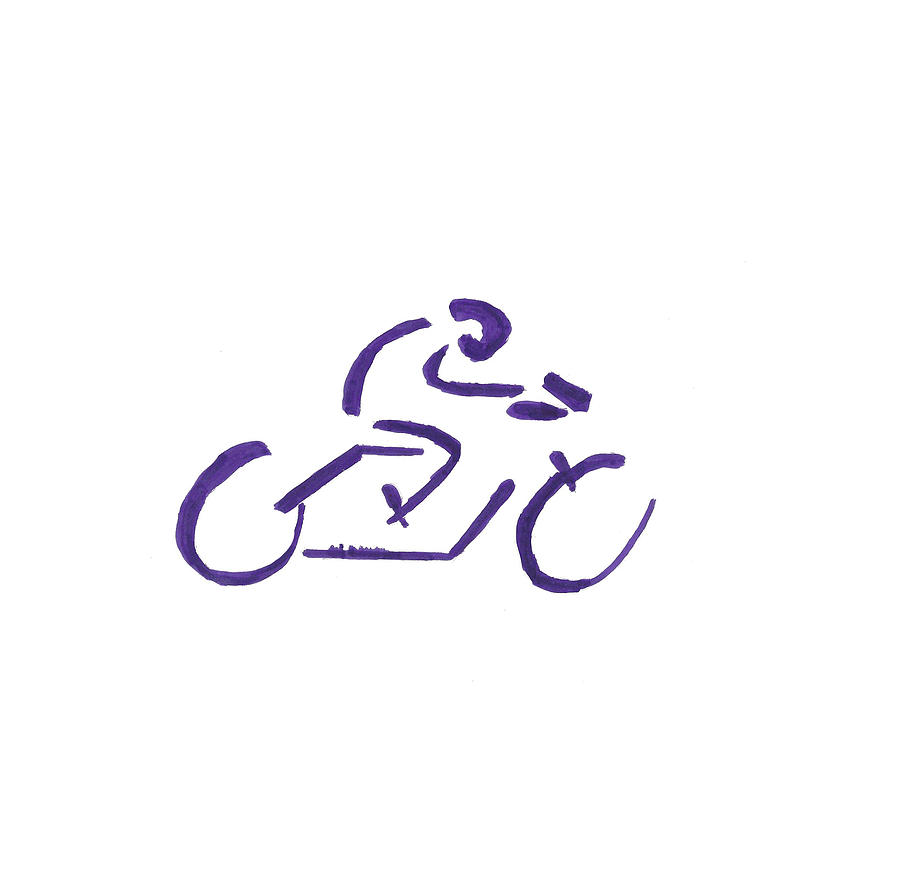 Just Keep Biking 2 Drawing by Ali Baucom