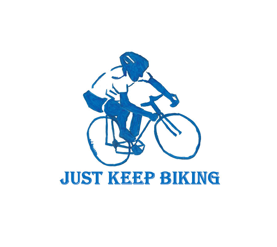 Just Keep Biking 4 Mixed Media by Ali Baucom