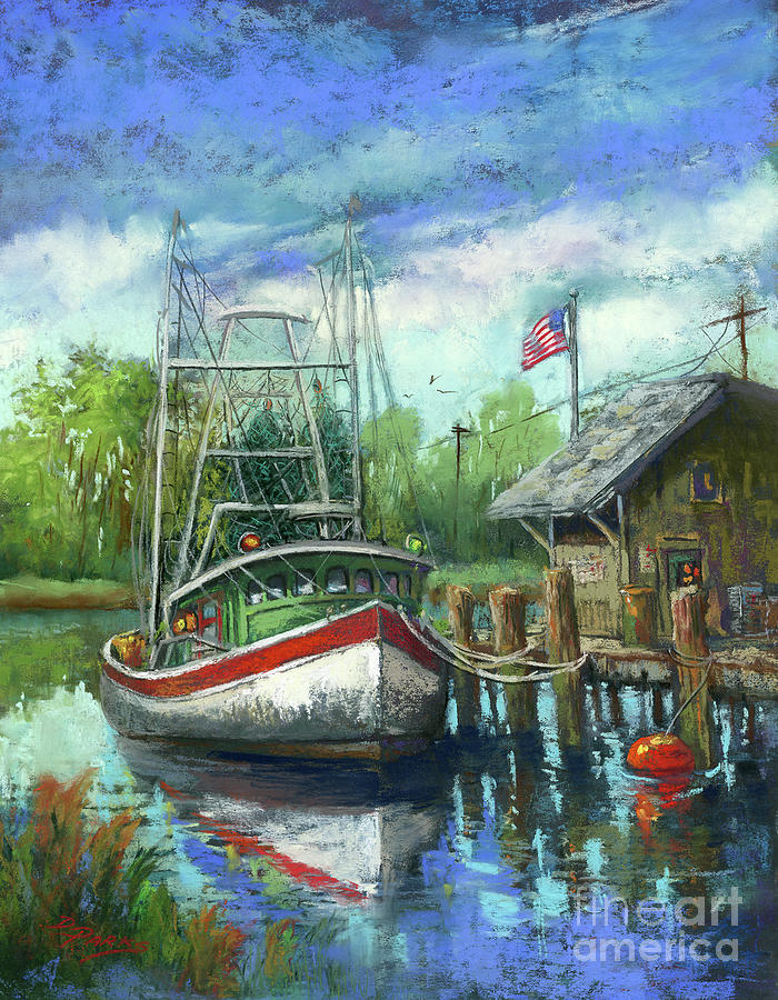 Just Resting - Louisiana Shrimp Boat Painting by Dianne Parks