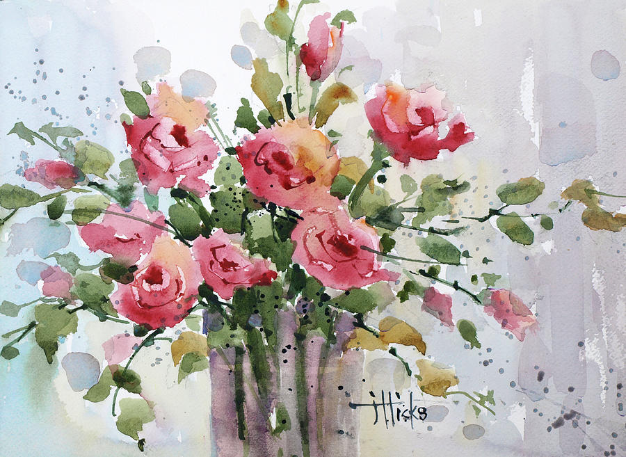 Rose Painting - Just Rosey by Joyce Hicks