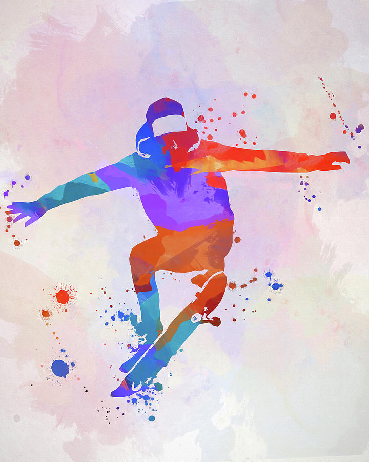 Just Skate Color Splash Painting by Dan Sproul
