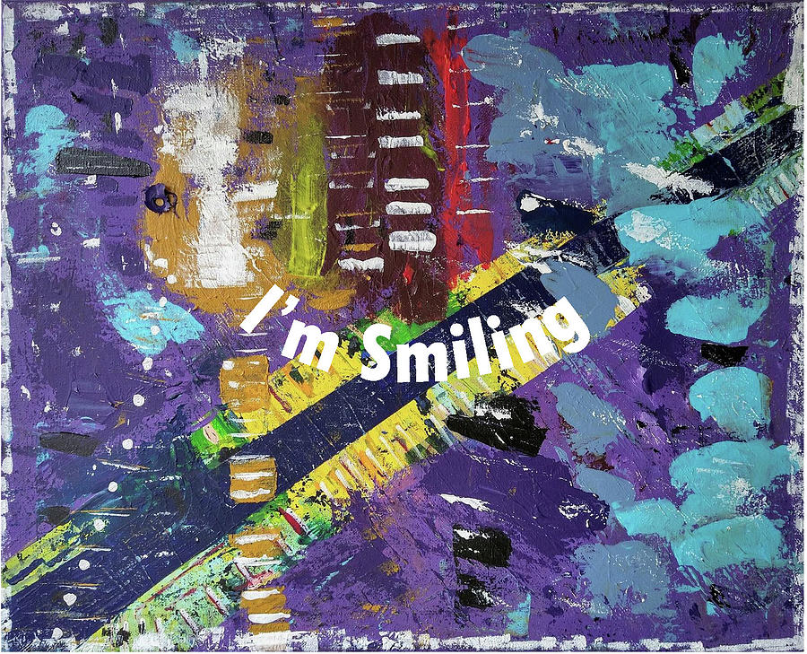 Purple Digital Art - Mask version of Just Smiling by Pam Roth OMara Purple Digital Art - Mask version of Just Smiling by Pam Roth OMara
