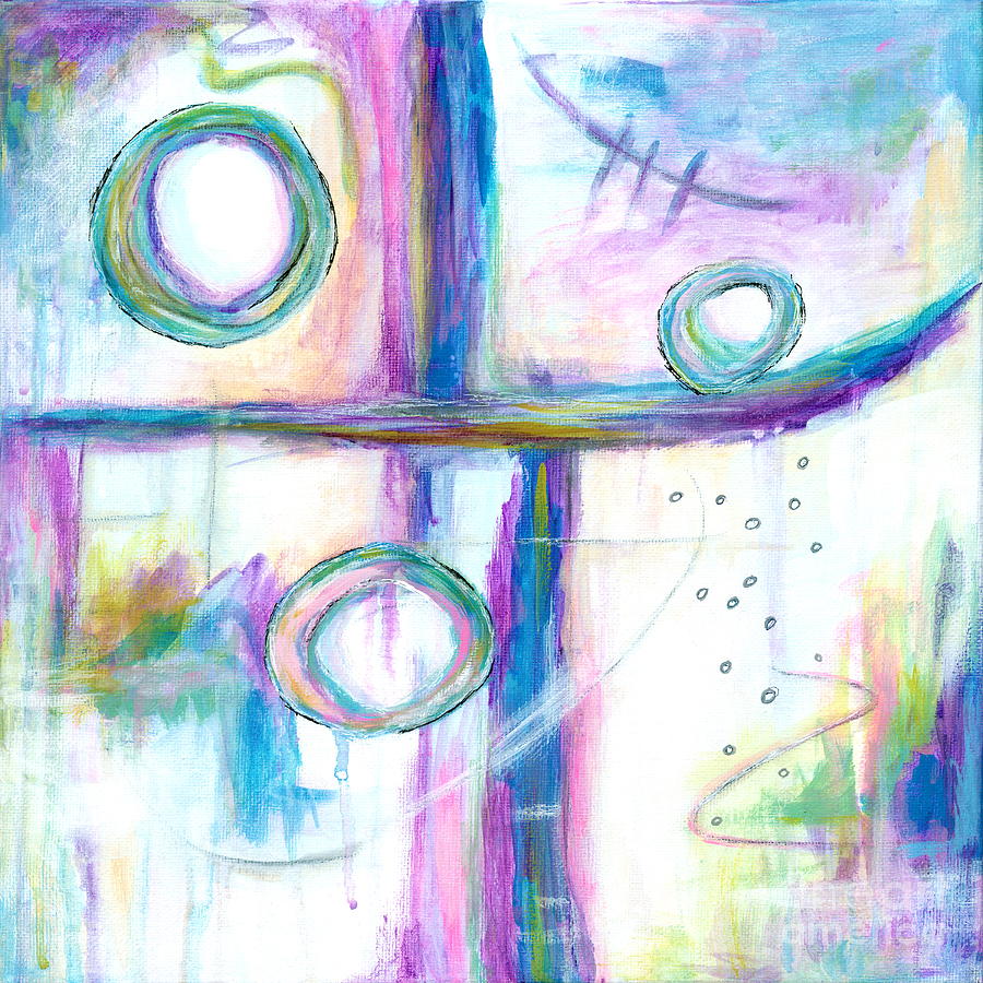 Abstract Expressionism Painting - Just the Three of Us, Abstract Expressionist Painting by Itaya Lightbourne Abstract Expressionism Painting - Just the Three of Us, Abstract Expressionist Painting by Itaya Lightbourne