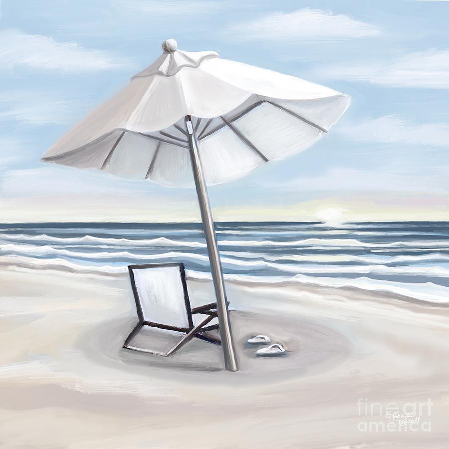 Just the Umbrella the Beach and Me Painting by Elizabeth Robinette Tyndall