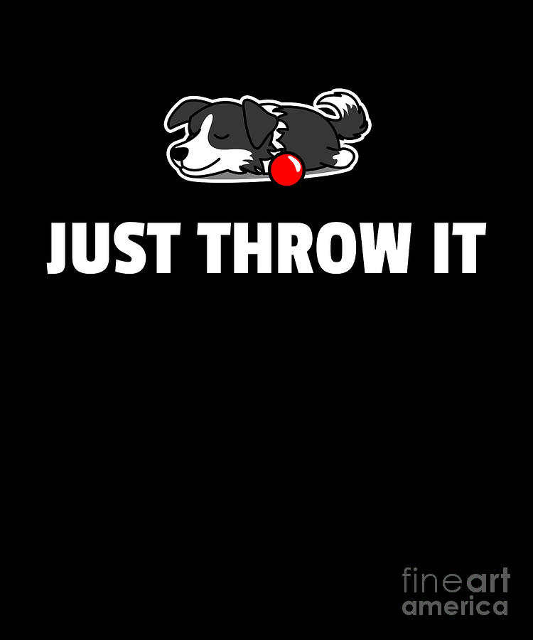 Sports Drawing - Just Throw It Funny Border Collie Dog Lover Design by Noirty Designs