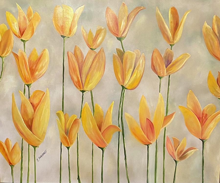 Spring Tulips  #1 Painting by Chuck Gebhardt