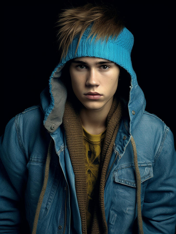 Justin Bieber as High School Fashion model by Asar Studios Painting by ...