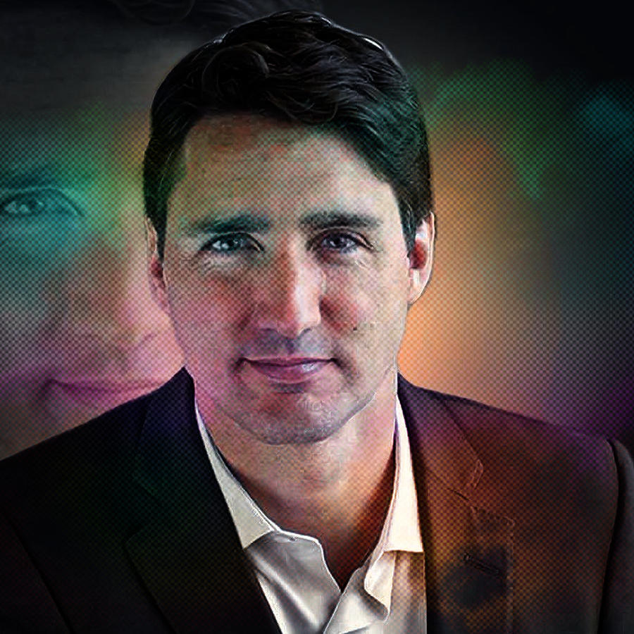 Justin Trudeau Painting by Veer Singh