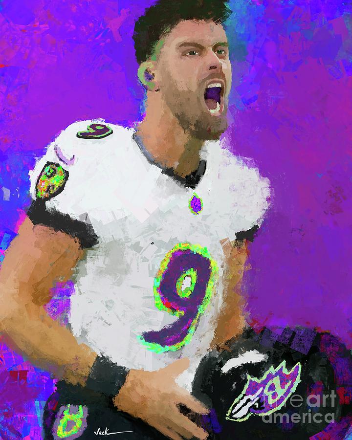 Justin Painting - Justin Tucker Celebration by Jack Bunds Justin Painting - Justin Tucker Celebration by Jack Bunds