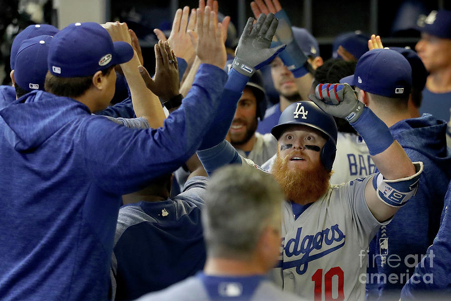 Justin Turner And Jeremy Jeffress Photograph by Rob Carr Justin Turner And Jeremy Jeffress Photograph by Rob Carr