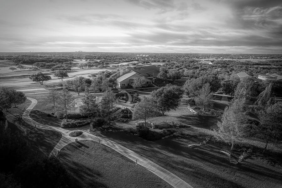 JW Marriott and The Oaks Golf Course Black and White Photograph by Judy Vincent