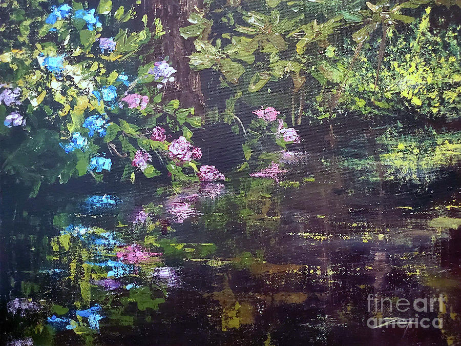 Hydrangea Reflections Painting by Zan Savage