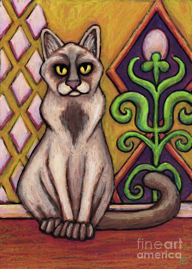 Jynx. The Hauz Katz. Cat Portrait Painting Series. Painting by Amy E Fraser