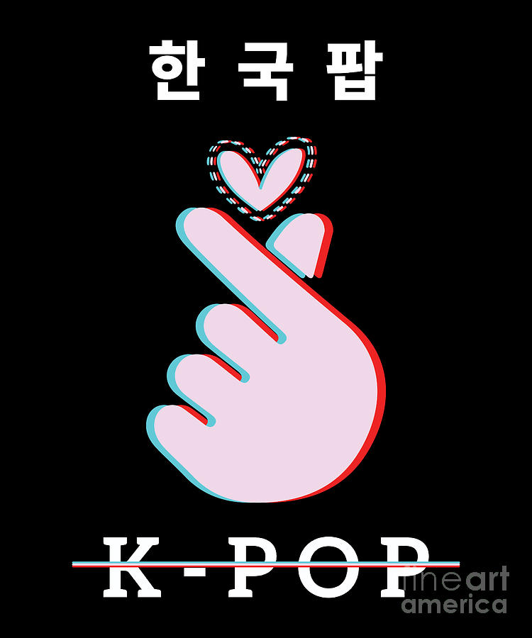 K-Pop Love Korean Finger Heart K Pop Idol Digital Art by ShirTom - Fine ...