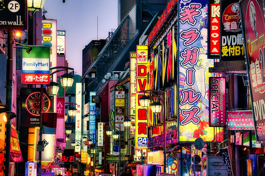Kabukicho Neon Lights at Dusk #2 - Tokyo Photograph by Stuart Litoff