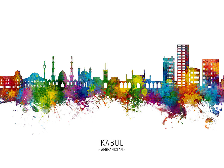 Kabul Afghanistan Skyline #35 Digital Art by Michael Tompsett