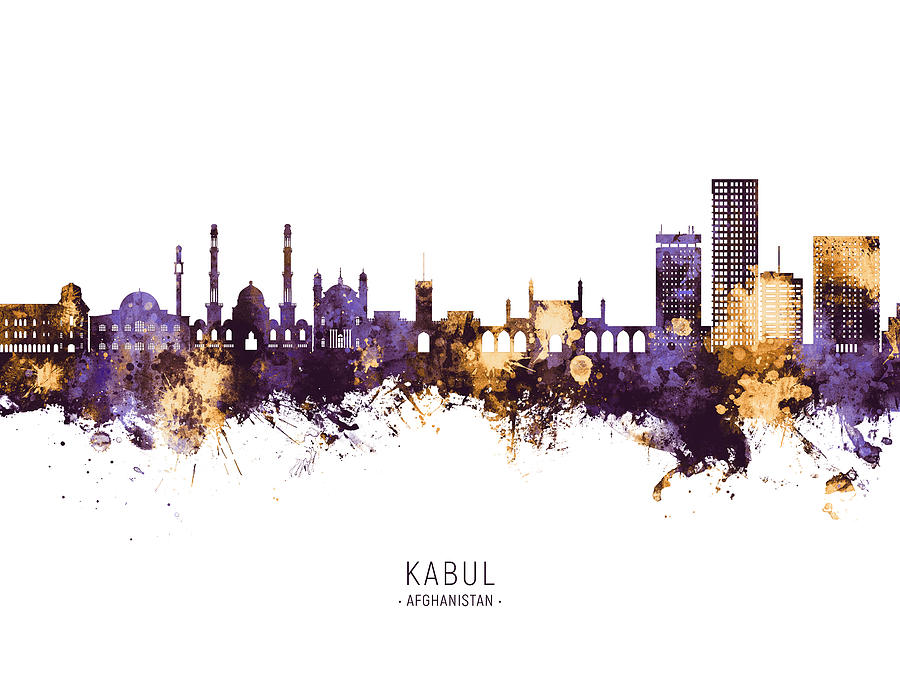 Kabul Afghanistan Skyline #37 Digital Art by Michael Tompsett