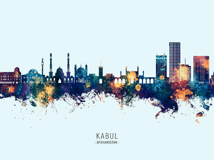 Kabul Afghanistan Skyline #38 Digital Art by Michael Tompsett