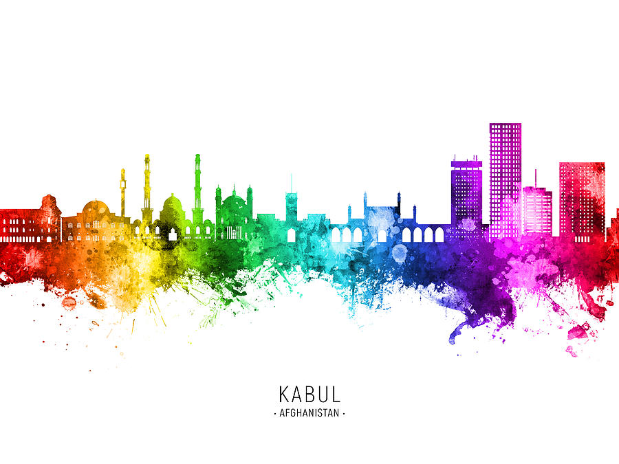 Kabul Afghanistan Skyline #39 Digital Art by Michael Tompsett