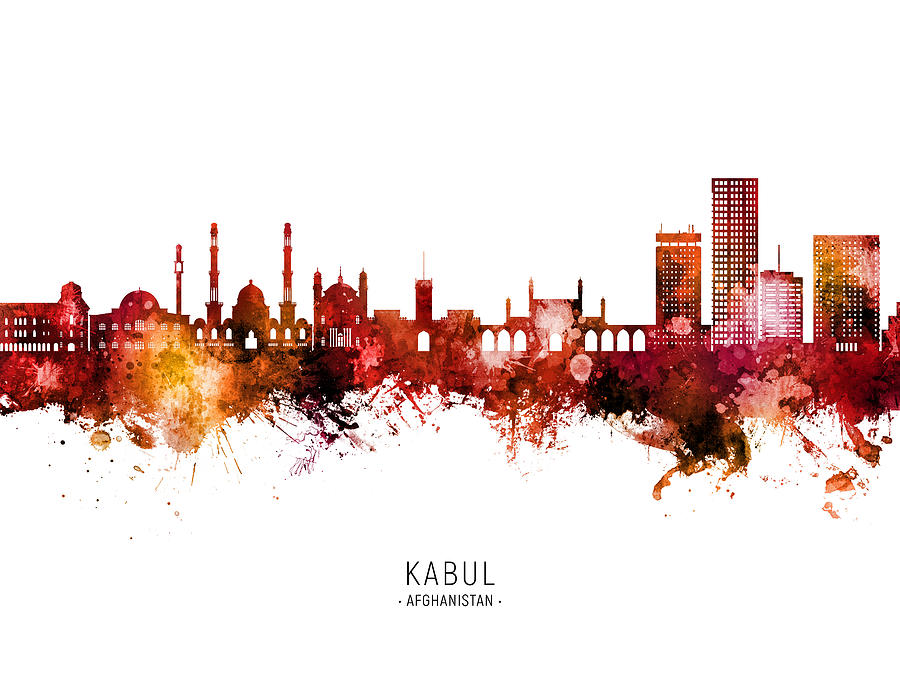 Kabul Afghanistan Skyline #45 Digital Art by Michael Tompsett