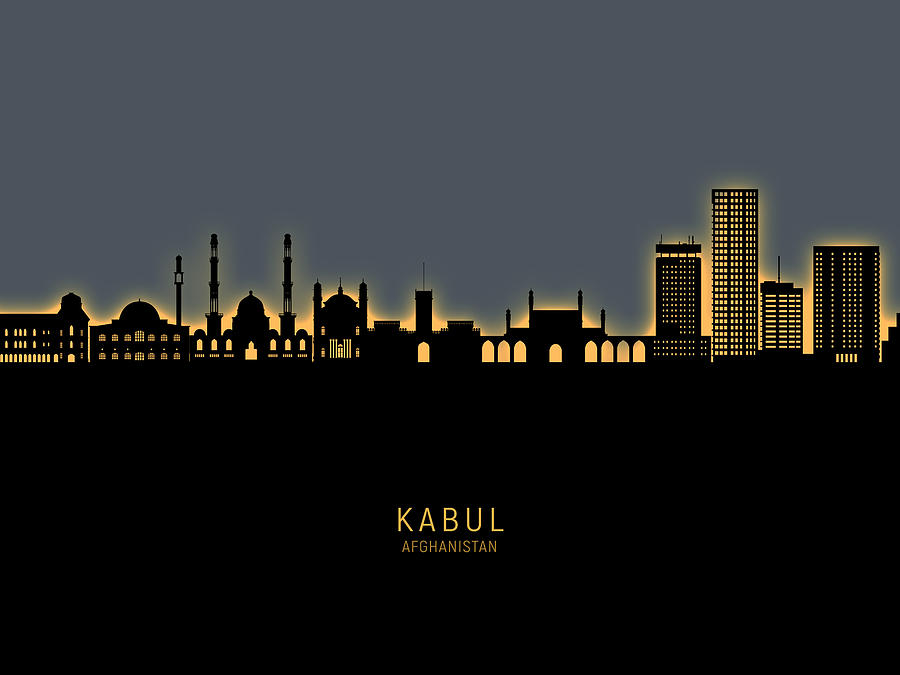 Kabul Afghanistan Skyline #48 Digital Art by Michael Tompsett