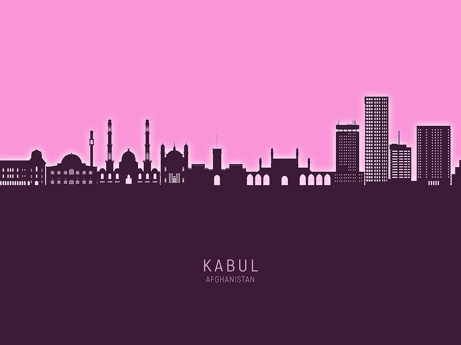 Kabul Afghanistan Skyline #53 Digital Art by Michael Tompsett