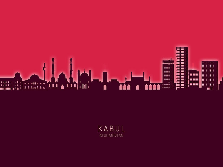 Kabul Afghanistan Skyline #54 Digital Art by Michael Tompsett