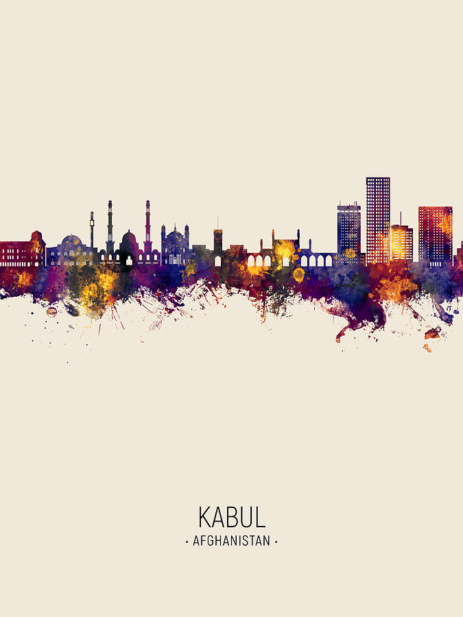 Kabul Afghanistan Skyline #58 Digital Art by Michael Tompsett