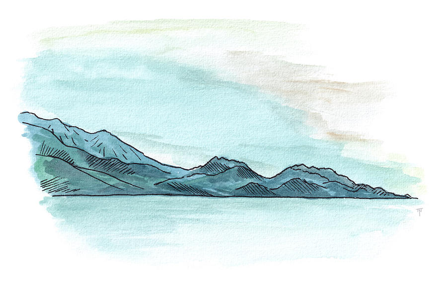 Mountain Painting - Kaikoura Mountains by Tom Napper