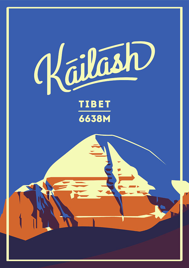 Kailash, Mountaineering Travel Poster 4 Digital Art by Celestial Images