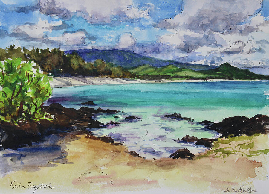 Kailua Bay, Oahu, Hawaii Painting by Kristen Olson Stone - Pixels