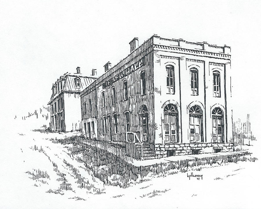 Kaiser House, Philipsburg, Mt Drawing by Kevin Heaney
