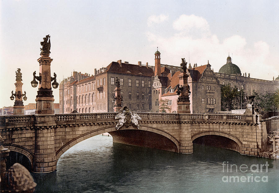 Kaiser Wilhelm Bridge in Berlin, Germany, c1895 Photograph by Granger