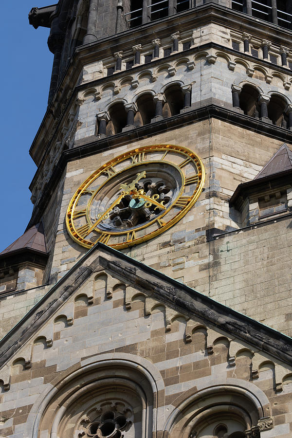 Kaiser Wilhelm Memorial Church Tower Clock In Berlin Photograph by Artur Bogacki