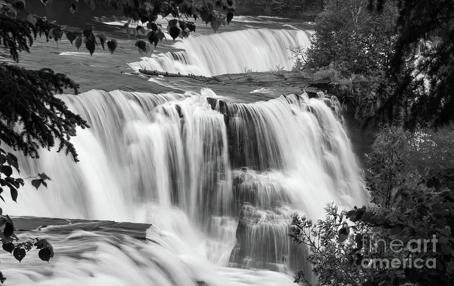 Black And White Photograph - Kakabeka Falls in Black and White by Charline Xia